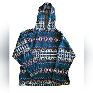Vintage Geometric Patterned Hoodie